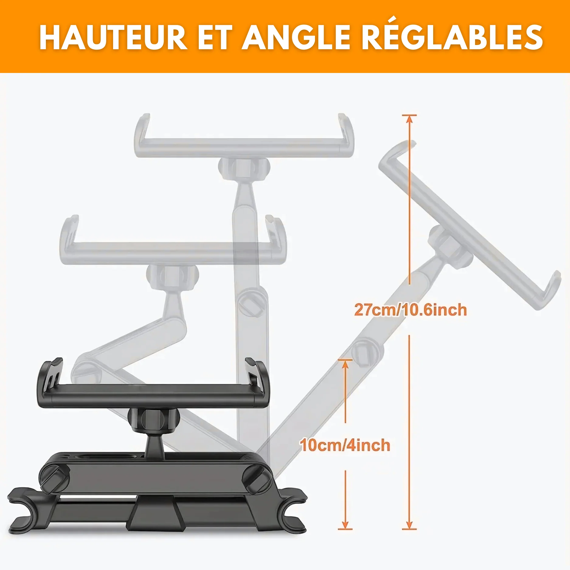 Support Voiture Universel Tablette & Smartphone – Appui-Tête Réglable - Image 5