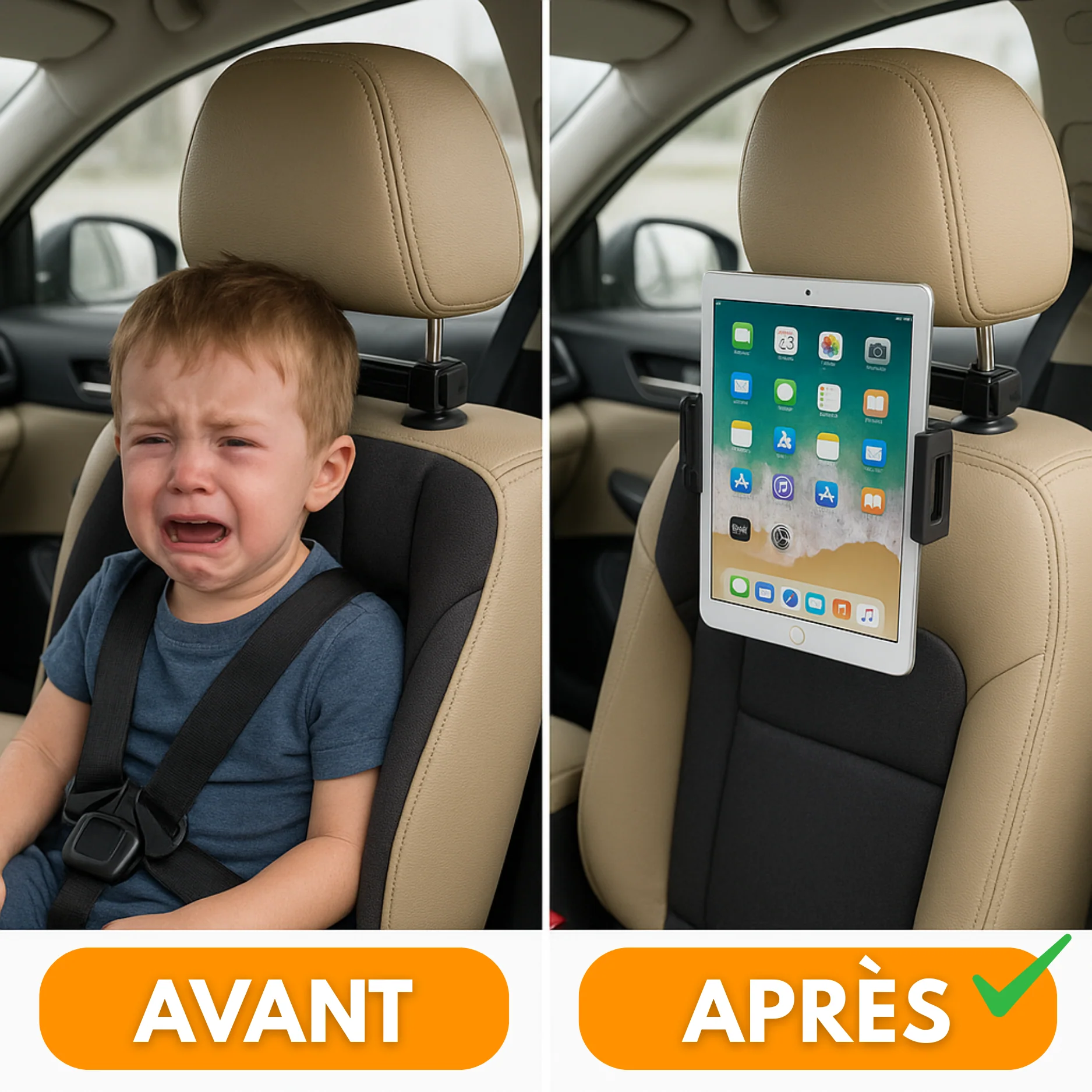 Support Voiture Universel Tablette & Smartphone – Appui-Tête Réglable - Image 6