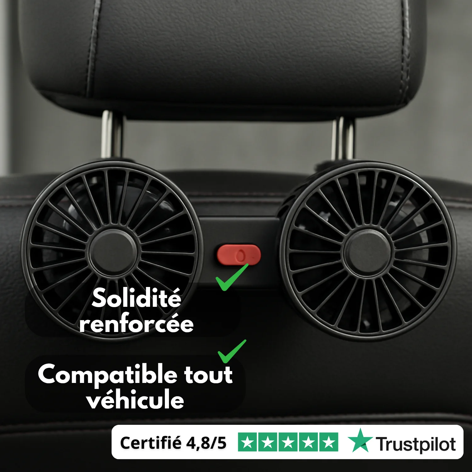 Ventilateur de voiture 360° double tête | Refroidisseur | Accessoire auto - Image 4