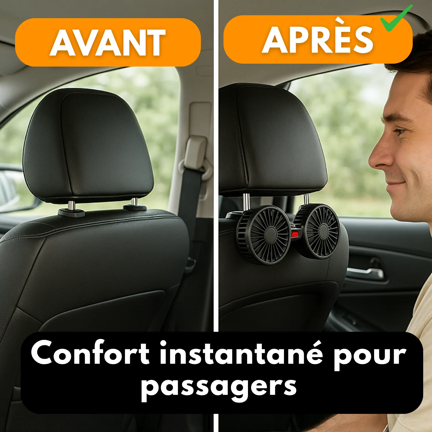 Ventilateur de voiture 360° double tête | Refroidisseur | Accessoire auto - Image 7