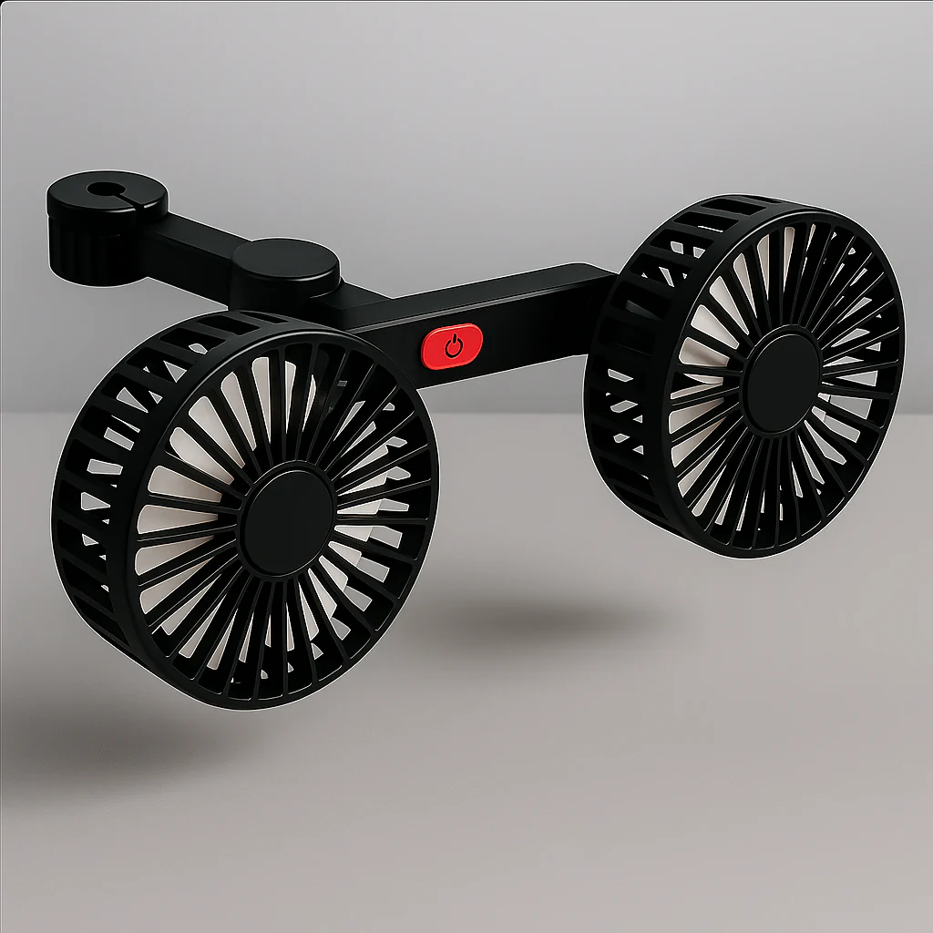 Ventilateur de voiture 360° double tête | Refroidisseur | Accessoire auto - Image 9