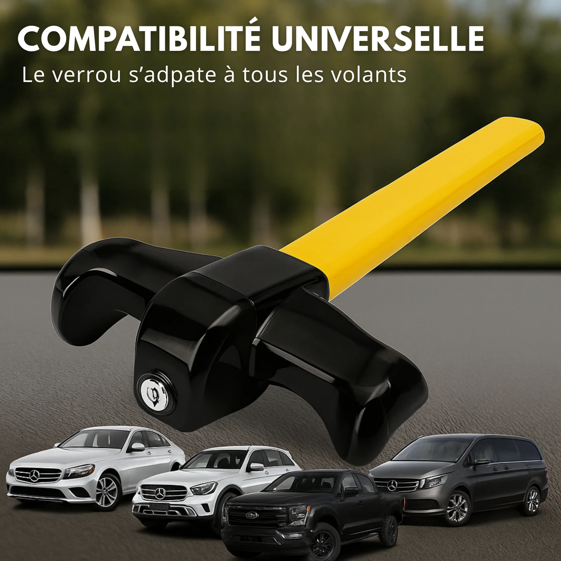Verrou Antivol Voiture | Blocage Volant - Anti Effraction Auto - Image 6